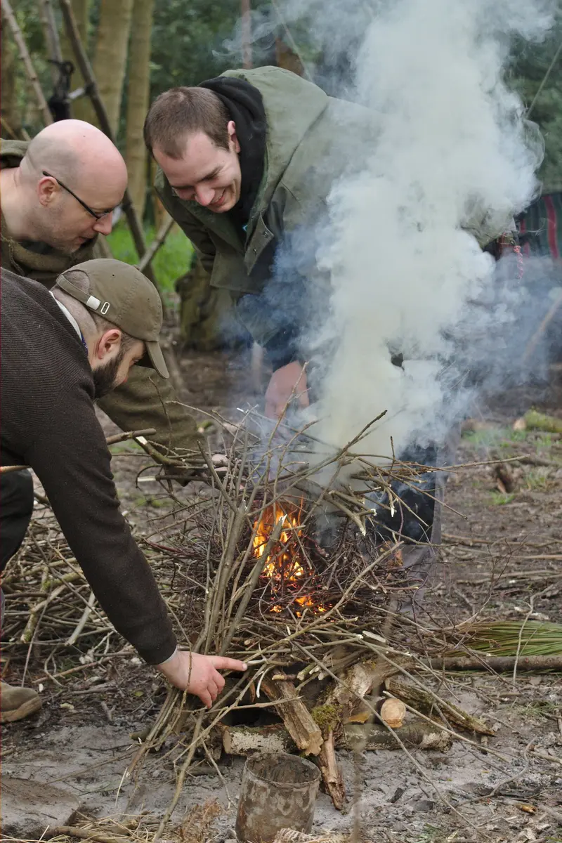 A stone fire circle